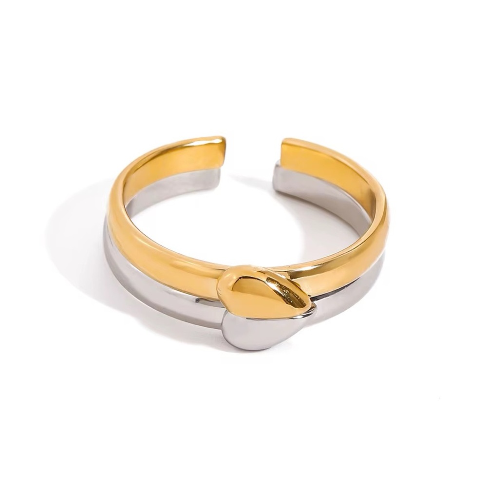 Elegant Gold and Silver Cuff Ring